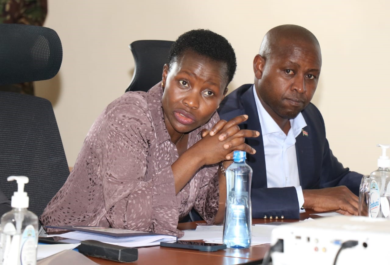 Principal Secretary Susan Mangeni of MSMEs and Principal Secretary Patrick Kilemi of Co-operatives at Embu to assessing the preparations made for the upcoming Madaraka Day celebration.