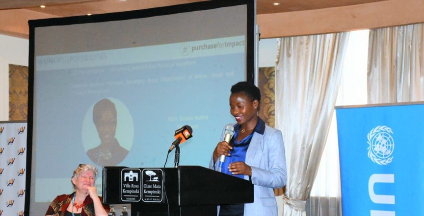 PS Hon. Susan Mangeni during inaugural forum of United Nations Office for Project Services