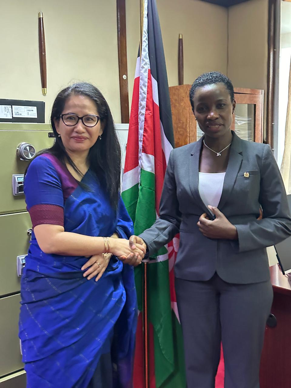 Hon. Susan Mangeni alongside India High Commissioner of India to Kenya H.E Namgya Khampa