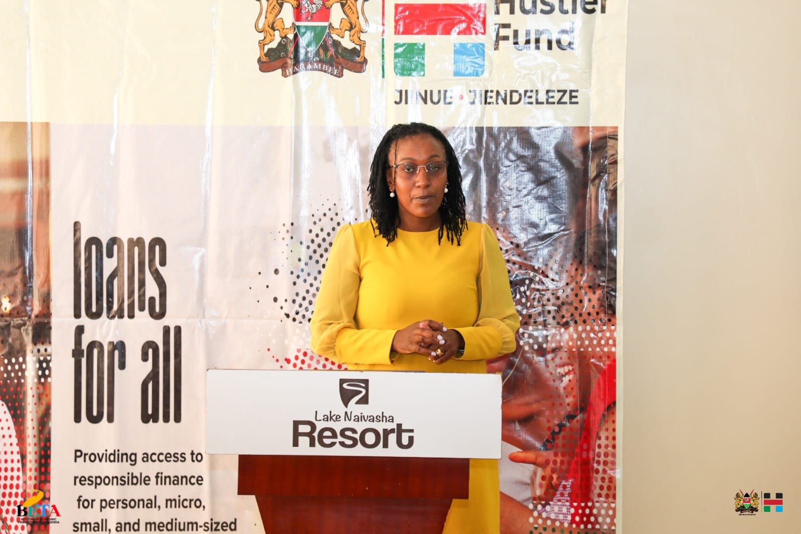 Ag. C.E.O Financial Inclusion Fund delivers speech at the Financial Inclusion Fund briefing by board members and staff