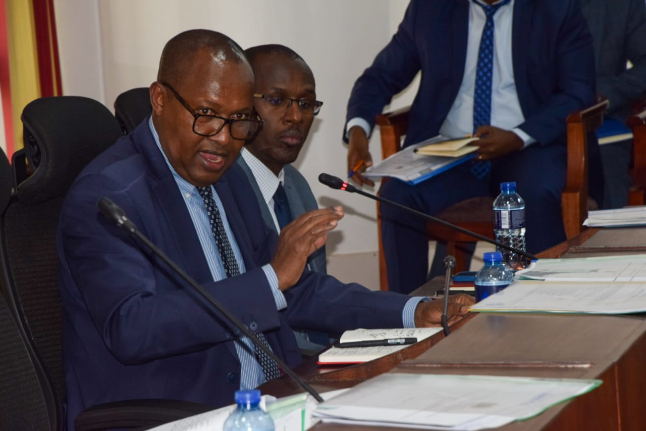 Ag. KIE CEO Charles Mativo speaks before committee