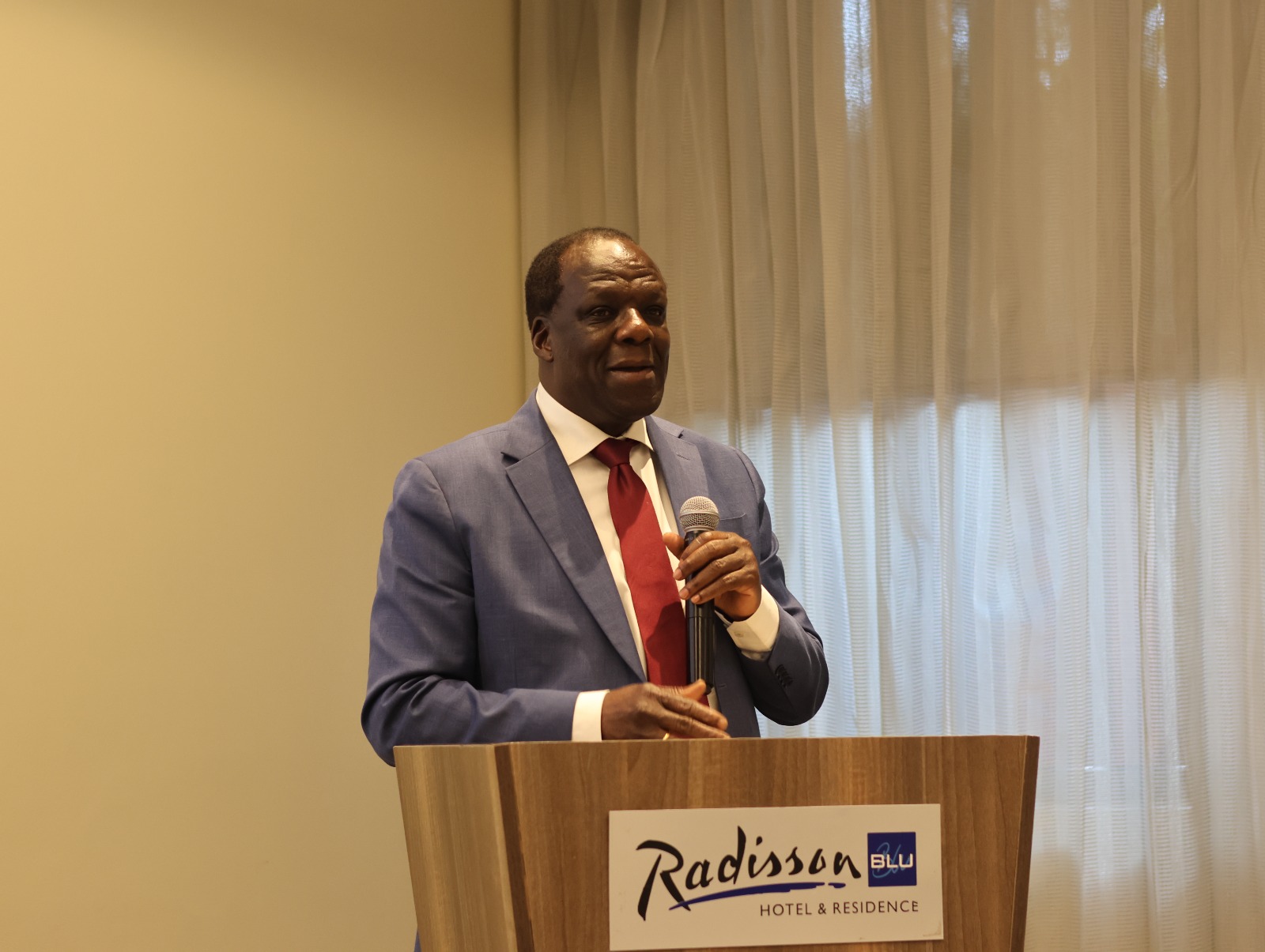 CS. Cooperatives and MSMEs Deveelopment Hon. Wycliffe Oparanya delivers speech during trategic partnership meeting with members of Agriculture and Rural Development partners Group (ARDPG)