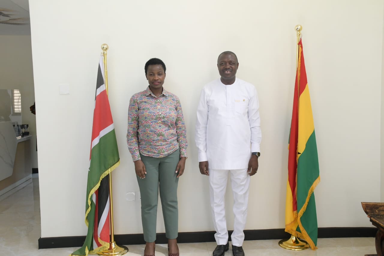 Hon. Susan Mang'eni, CBS alongside Ghanaian High Commissioner, Damprey Asare