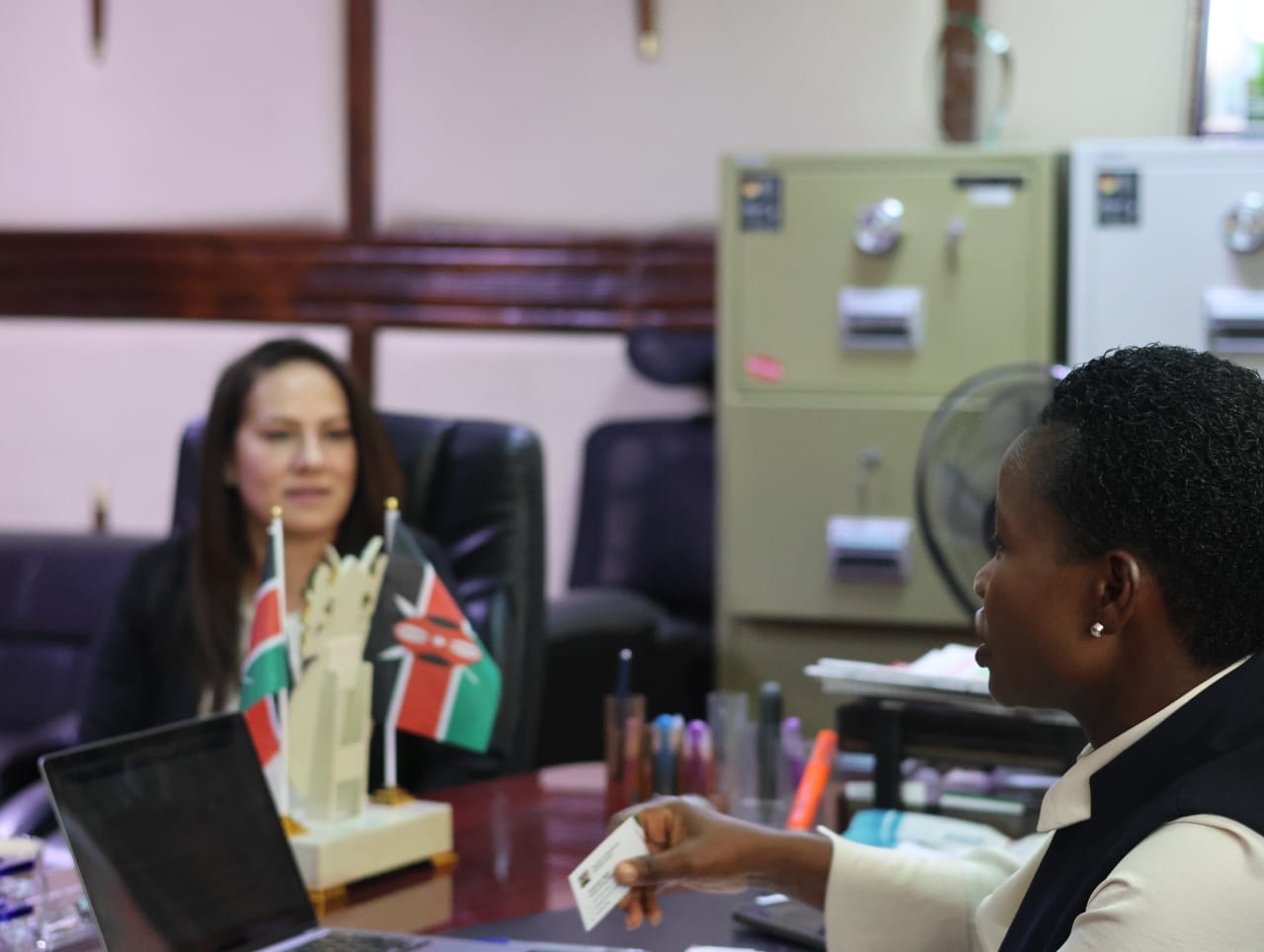 Jordan Enterprise Development Corporation representative discuss areas of collaboration between the Jordan and Kenya