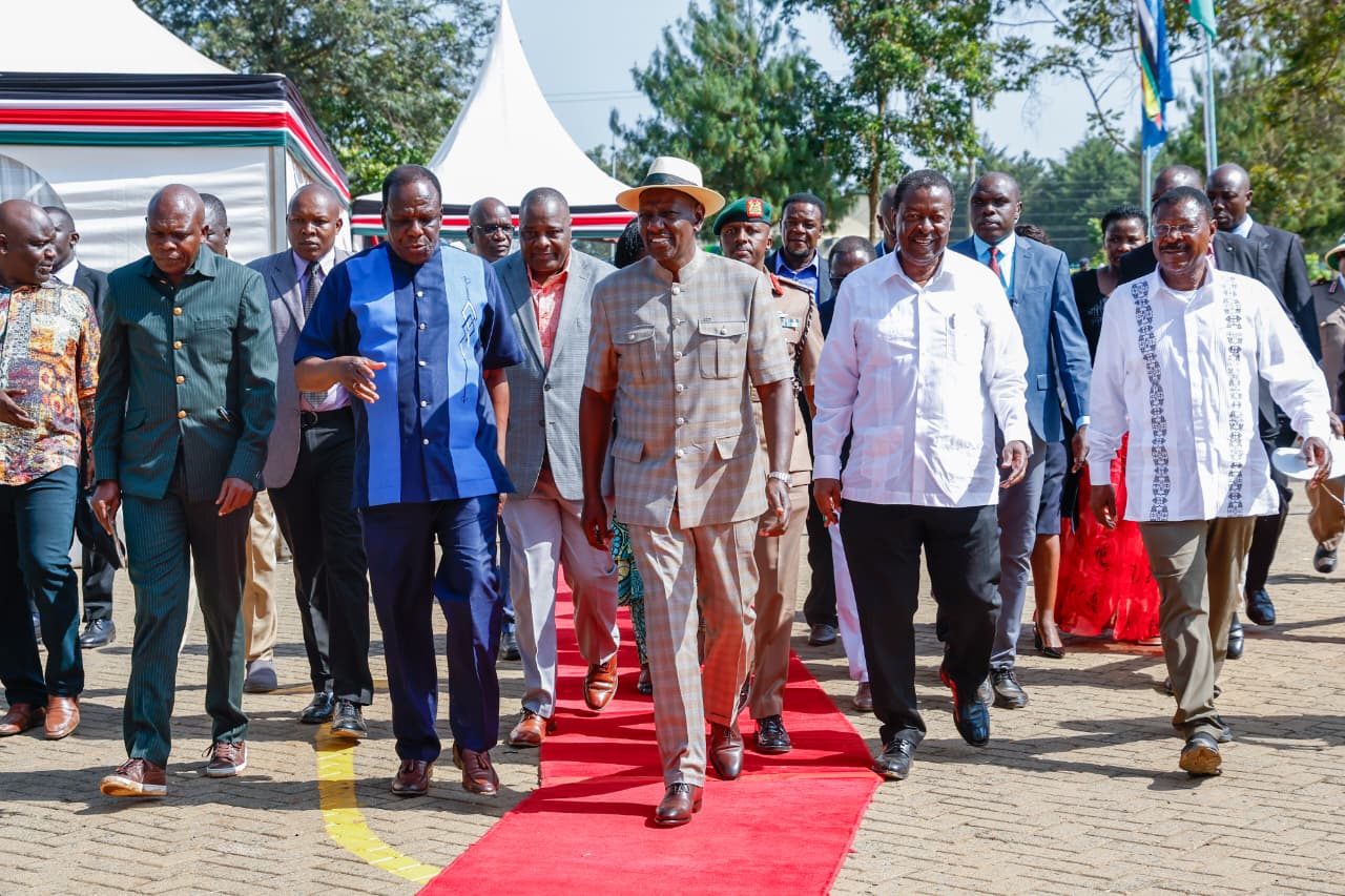 President of the Rupblic of Kenya alongside various dignitaries during the launch of Shirikiana Sacco