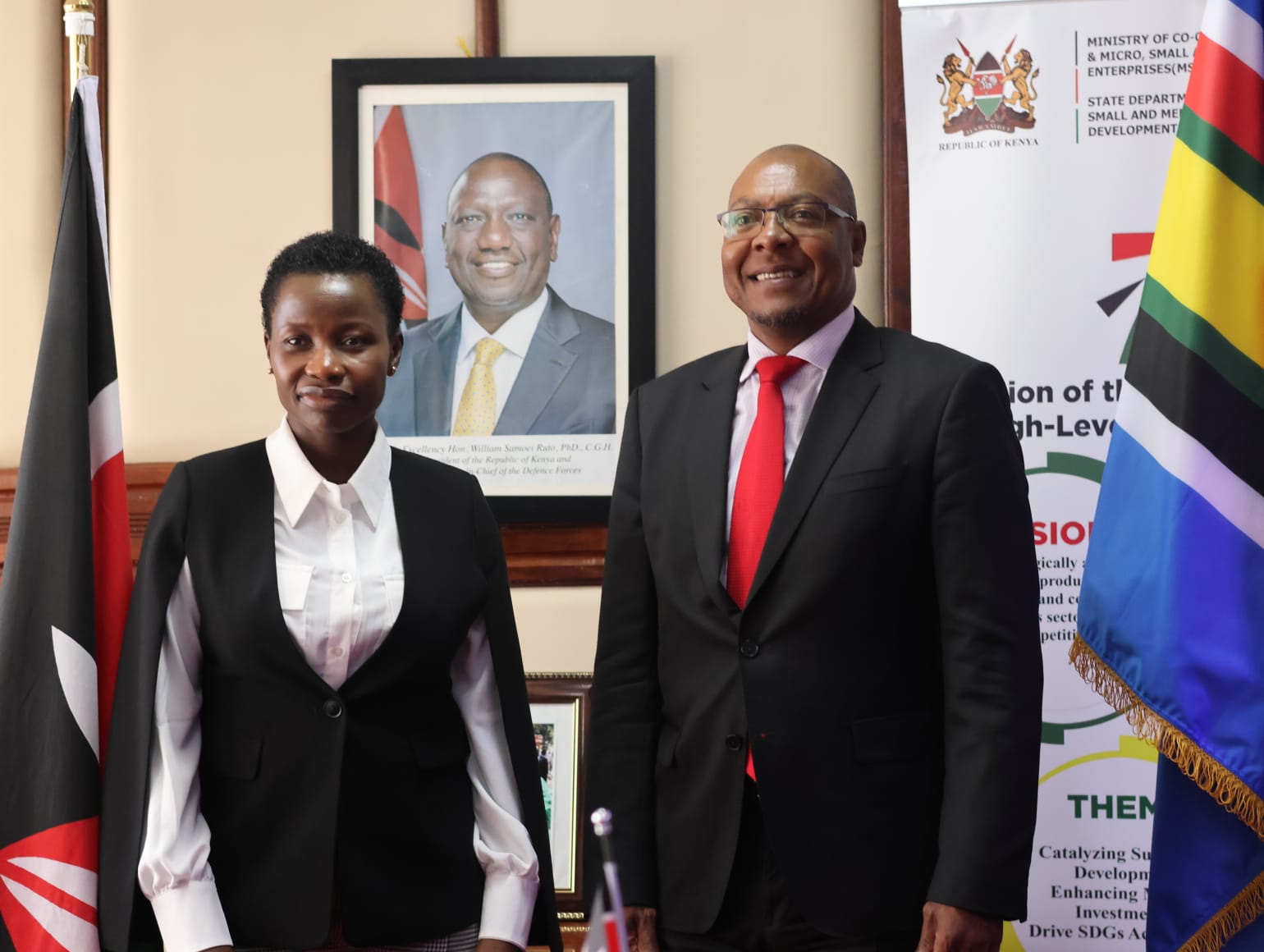 Principal Secretary Hon. Susan Mang'eni alongside State House Deputy Spokesperson Gabriel Muthuma