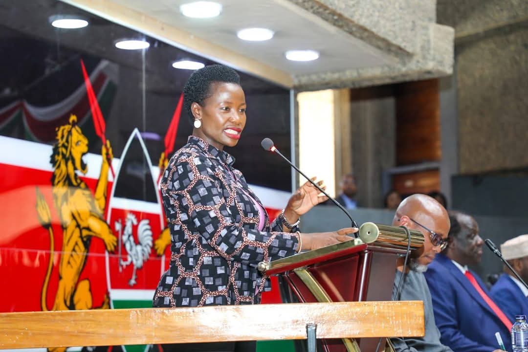 Principal Secretary Hon. Susan Mang'eni delivers speech at the MSMEs Connect event