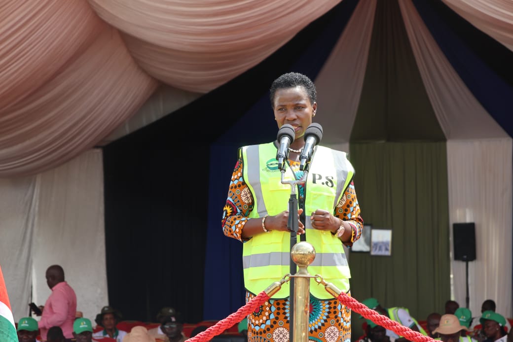 Principal Secretary Hon. Susan Mang'eni delivers speech at the event