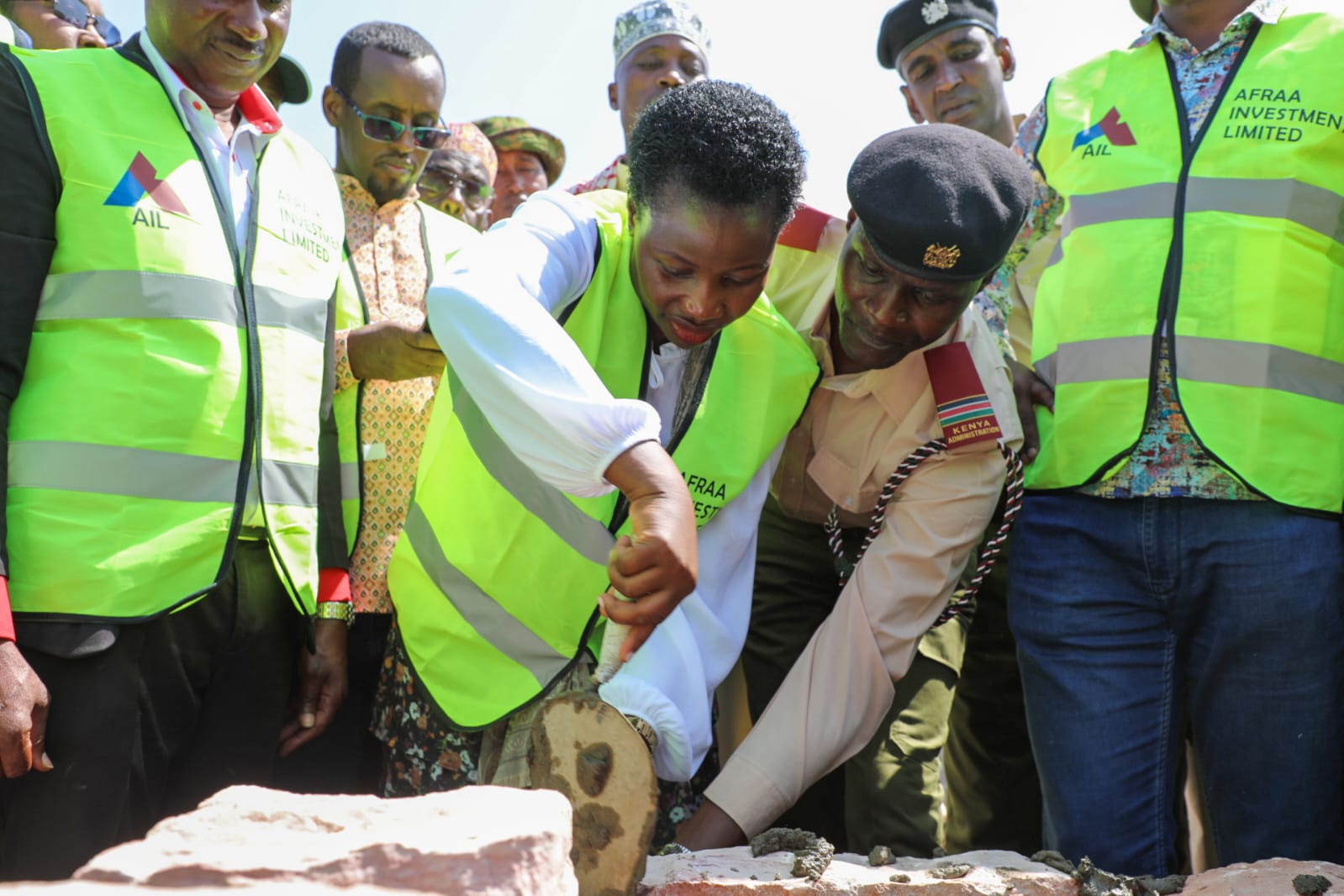 Madam PS lays stone foundation for the construction of Huduma center in Lafey constituency in Mandera County