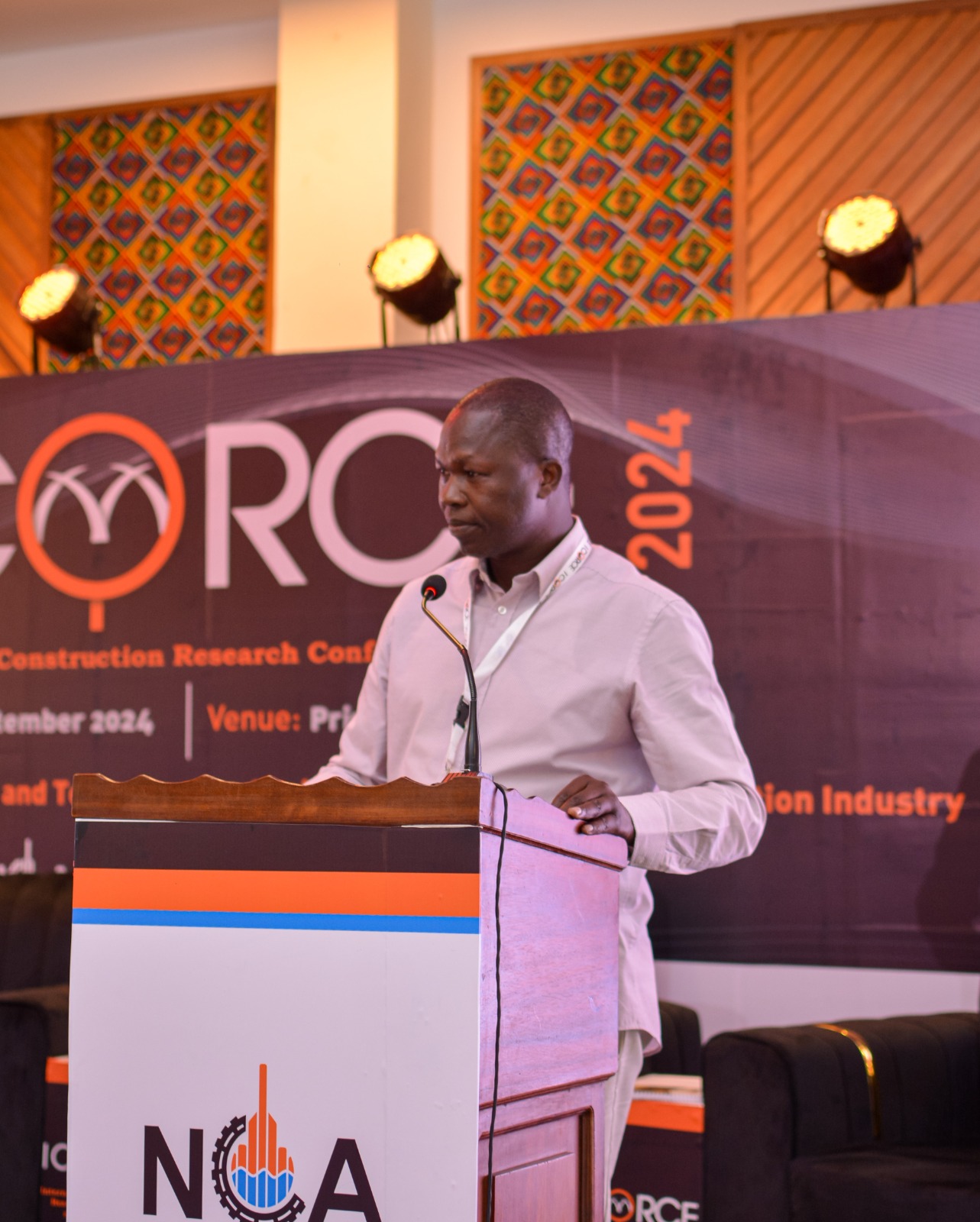 PS Mr. Joel Arumonyang speaks at the 5th  international construction research conference and exhibition (ICORCE) (6)