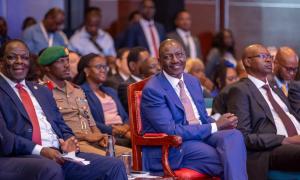 His Excellency Dr. William Samoei Ruto,CGH alongside CS Co-operatives and MSMEs Development Hon. Wycliffe A. Oparanya, FCPA, EGH at the World Chambers Federation Africa Summit