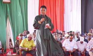 PS Hon. Susan Mang'eni delivers speech to NYOTA beneficiaries