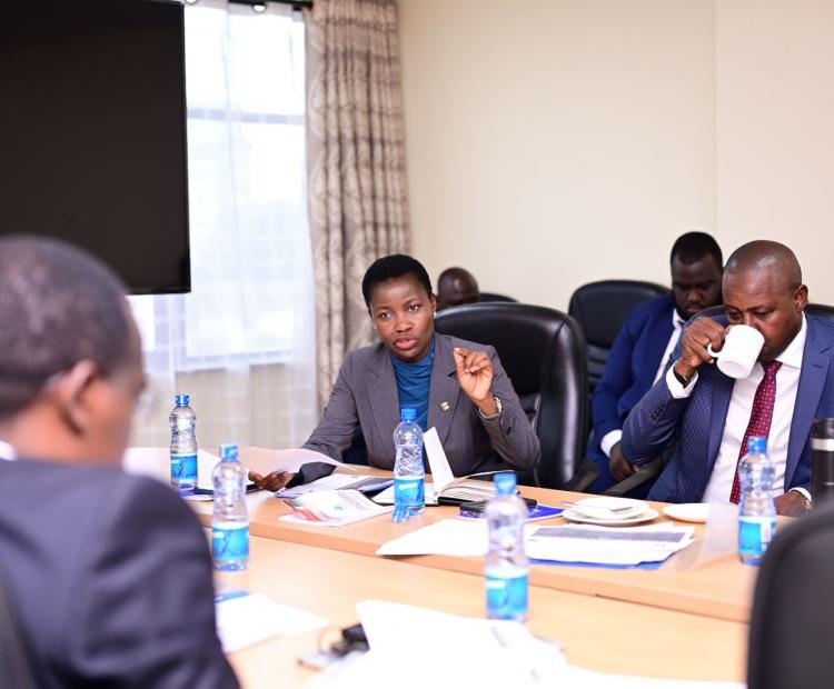 PS Co-operatives , Patrick Kilemi and PS Micro, Small &amp; Medium Enterprises Development (MSMEs) at the Hustler Fund Board meeting hosted at KIBT.