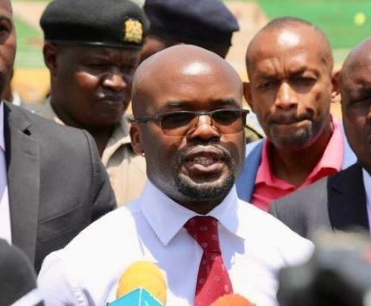 Interior Security Principal Secretary Raymond Omollo announcing Madaraka day theme as Small and Medium Enterprises (SMEs)