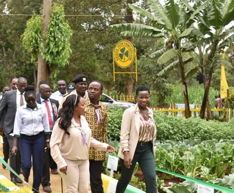 PS. MSME Hon Susan Mangeni in the presence of H.E. Gov. George Natembeya touring the Kitale Agricultural Show.