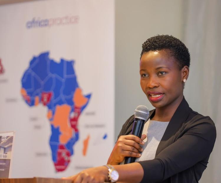 PS. Hon Susan Mang'eni delivering speech at UNOPs Forum