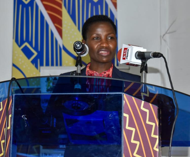 PS Susan Mang'eni during the launch of Uwezo Fund five year strategic plan