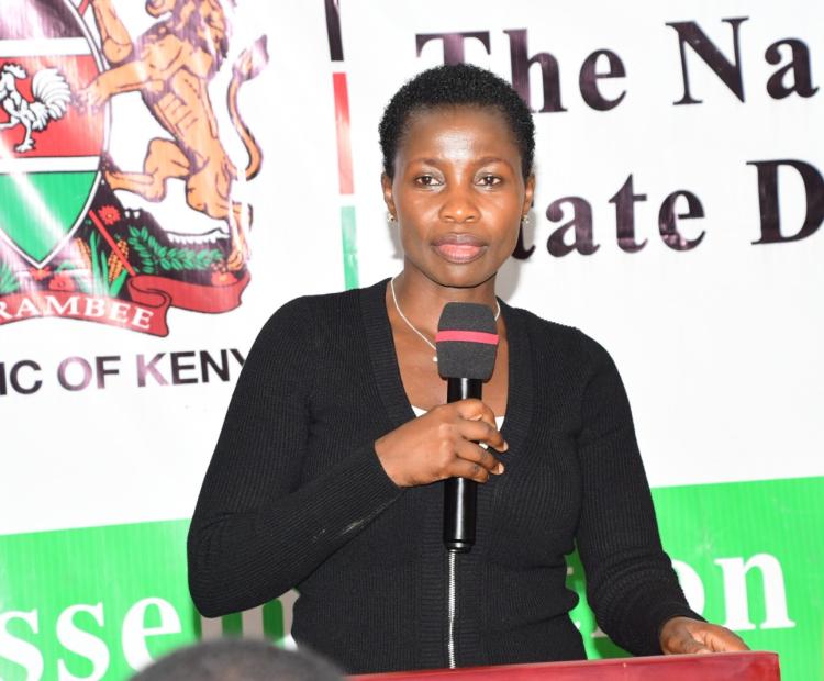 PS Hon. Susan Mang'eni delivering speech at Busia On the MTP IV plan