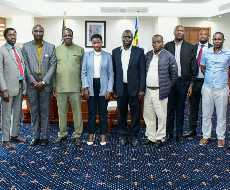 Cabinet Secretary Hon. Wycliffe Oparanya alongside CEOs and Heads of Departments from State Department for MSMEs