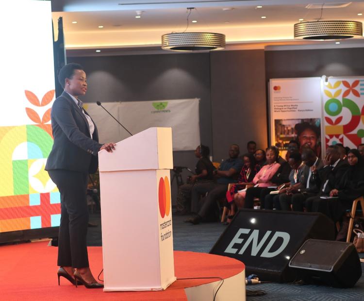 PS MSMEs Development delivers speech at the Young Africa Works Dialogue Series