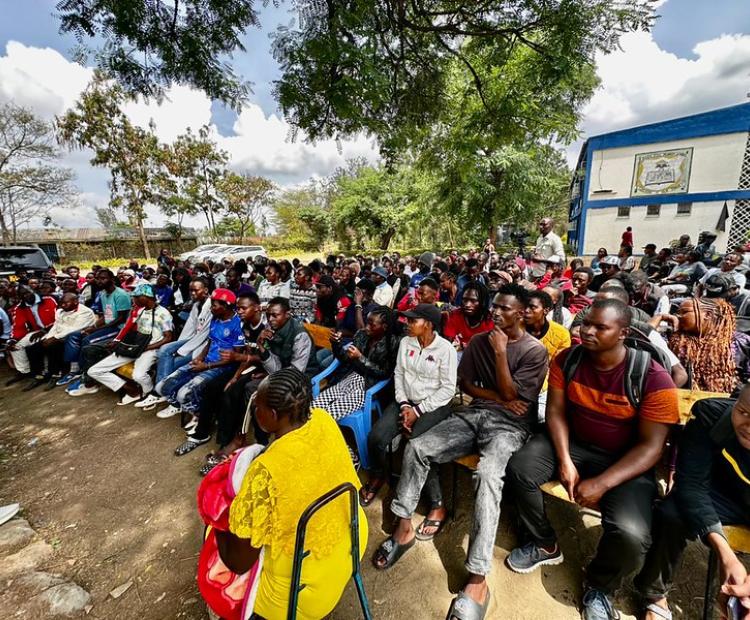 Youth Beneficiaries from Hamza, Viwandani, Harambee, and Makongeni Wards at Rabai Road Primary School